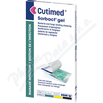 Cutimed Sorbact gel 7.5x15cm antimikrob.kryt 10ks